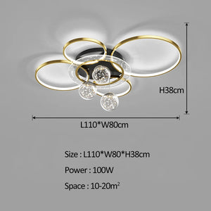 Modern decorative ring-shaped ceiling light for interiors