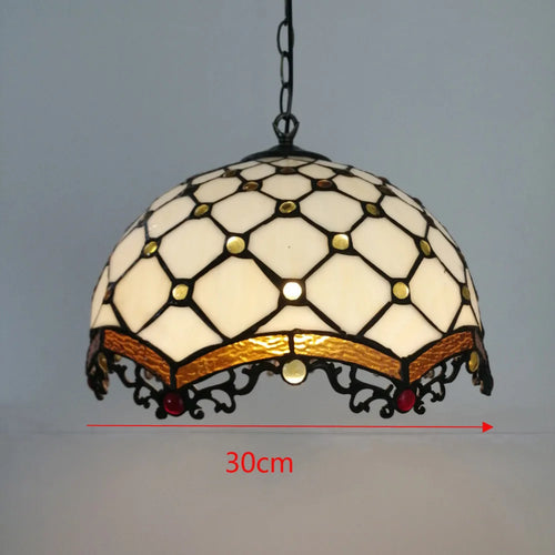 Tiffany stained glass chandelier Mediterranean style for elegant interiors - vue 14 sur 22