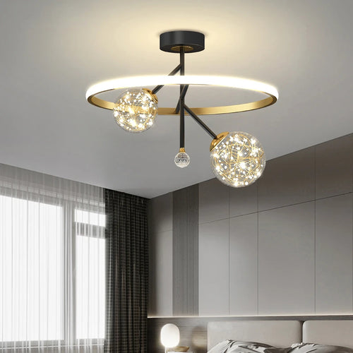 Modern nordic LED chandelier simple ball for indoor use - vue 3 sur 16
