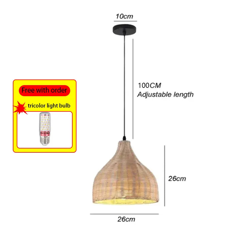 Chinese style hand-woven bamboo chandelier - vue 19 sur 30