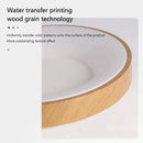 Modern circular ultra-thin wood grain LED ceiling light