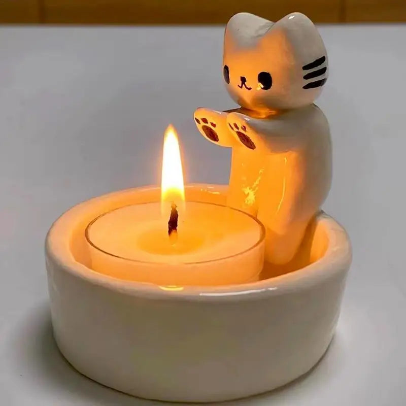 Cute cat candle holder for aromatherapy candle, decorative, birthday gift