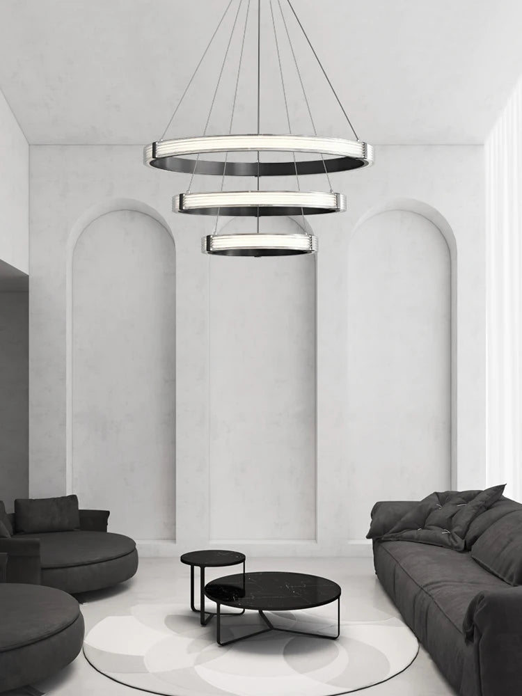 Postmodern luxury circular pendant light for elegant interior decoration