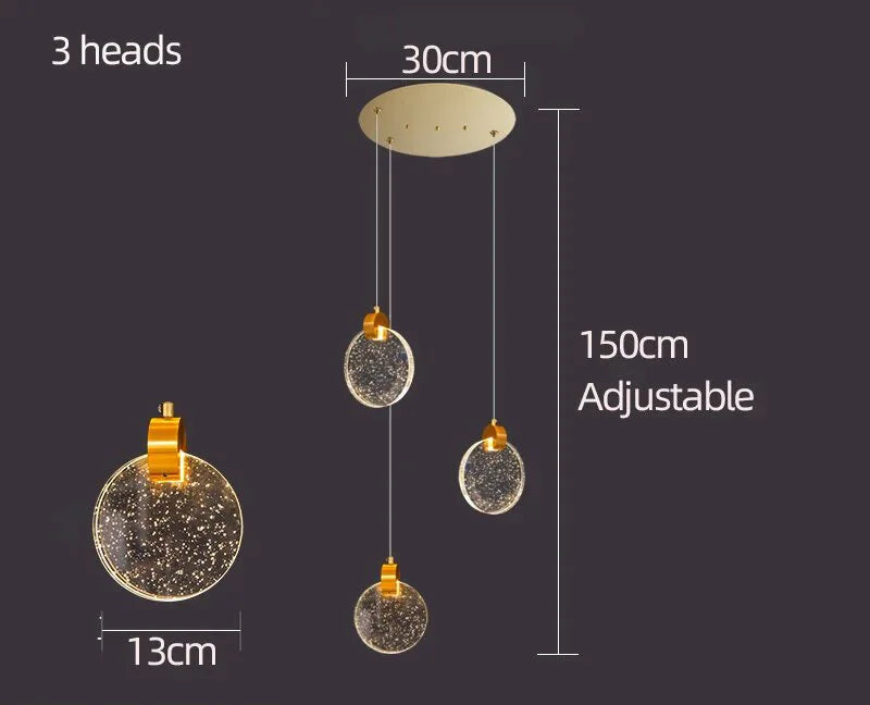 Modern LED chandelier for interior stairs and duplex