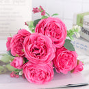 Artificial silk peony and hydrangea bouquet for wedding and home decoration