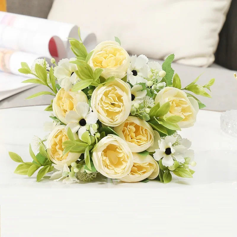 Artificial peony bouquet for weddings and festive decor - vue 6 sur 12