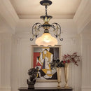 Creative retro industrial iron and glass chandelier