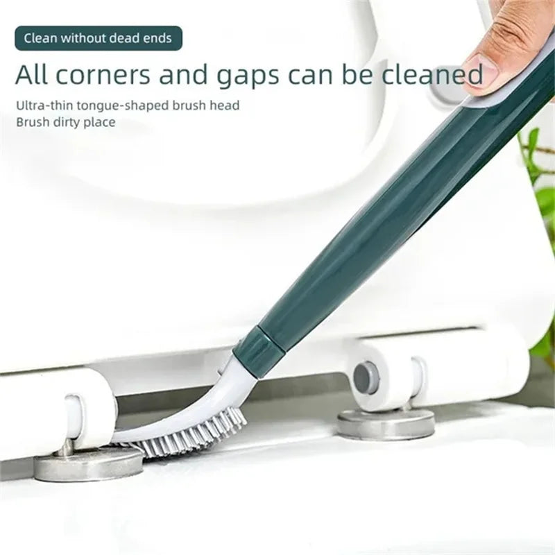 Long handle toilet brush with holder for efficient cleaning