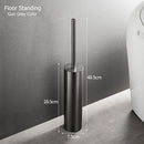 Wall-mounted stainless steel toilet brush holder for bathroom