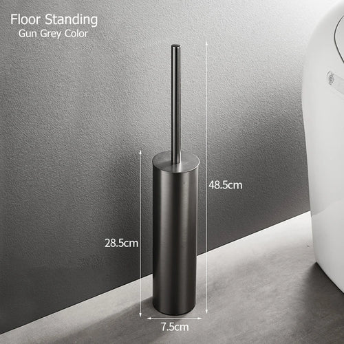 Wall-mounted stainless steel toilet brush holder for bathroom - vue 12 sur 14