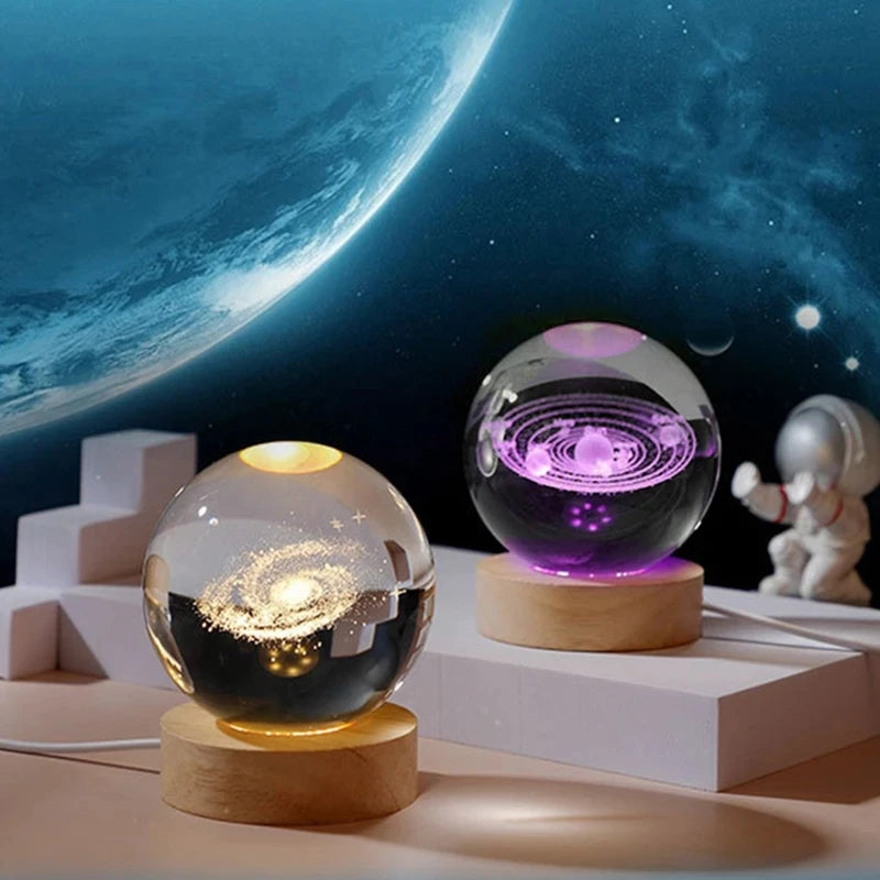 3D crystal ball solar system engraved decorative gift - vue 3 sur 32