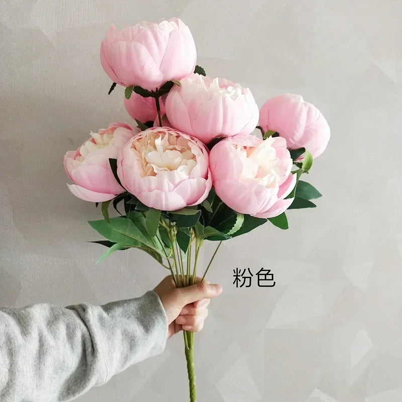 Artificial peony bouquets for elegant home decoration - vue 8 sur 14