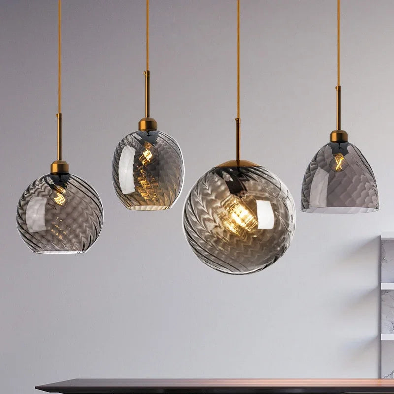 Modern glass pendant light for decorative indoor lighting