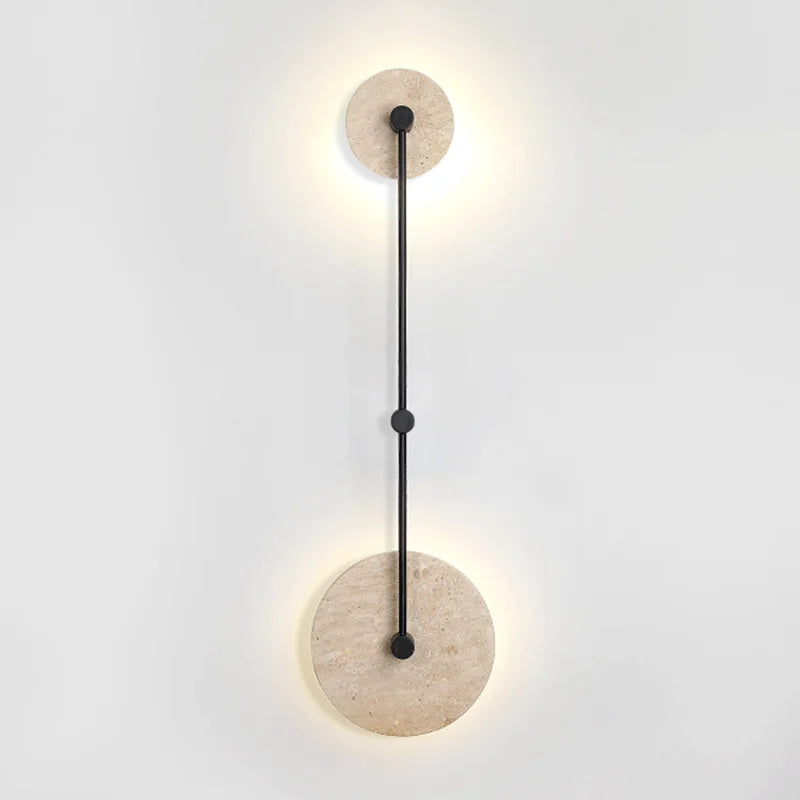 Vintage round natural stone decorative indoor wall light