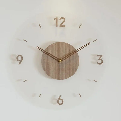 luxury wooden wall watch modern design silent quartz creative - vue 8 sur 11