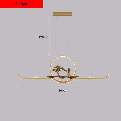 Chinese style pendant light for a zen and modern atmosphere - vue 15 sur 14