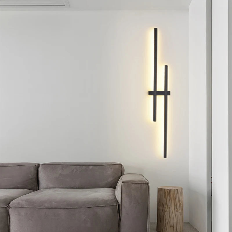 Minimalist LED wall light art deco aluminium - vue 3 sur 16