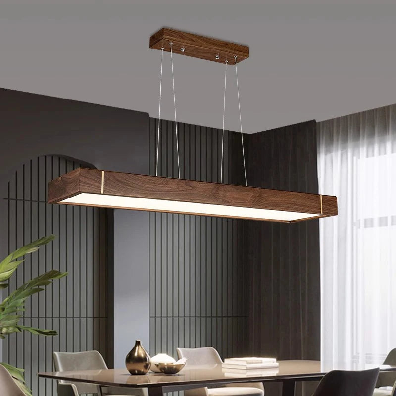 Modern wood led pendant chandelier