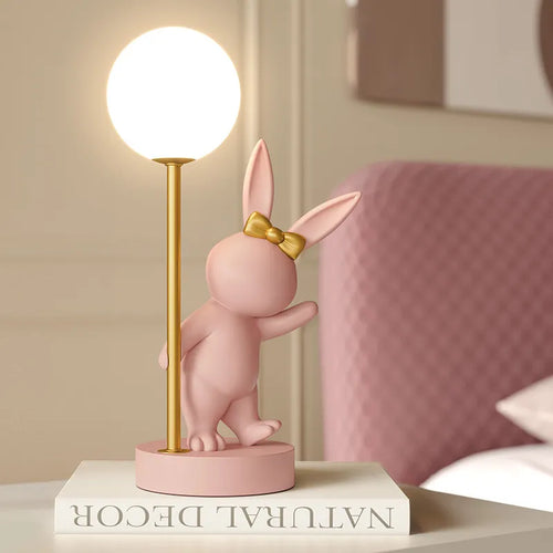 Nordic pink rabbit table lamp - vue 2 sur 16