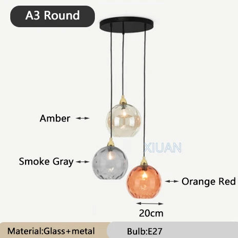 Colourful glass chandelier for restaurant - vue 23 sur 25
