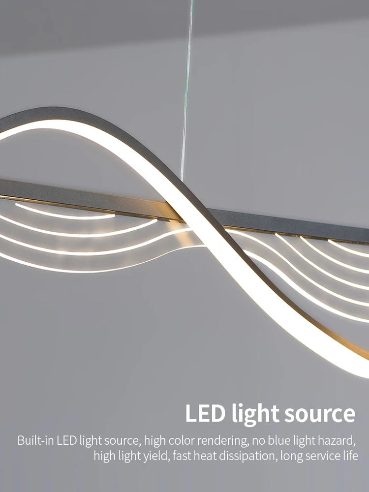 Modern LED chandelier minimalist design for interiors - vue 6 sur 8