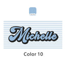 Personalised retro striped beach towel hippie style