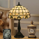 Decorative Mediterranean style stained glass bedside lamp