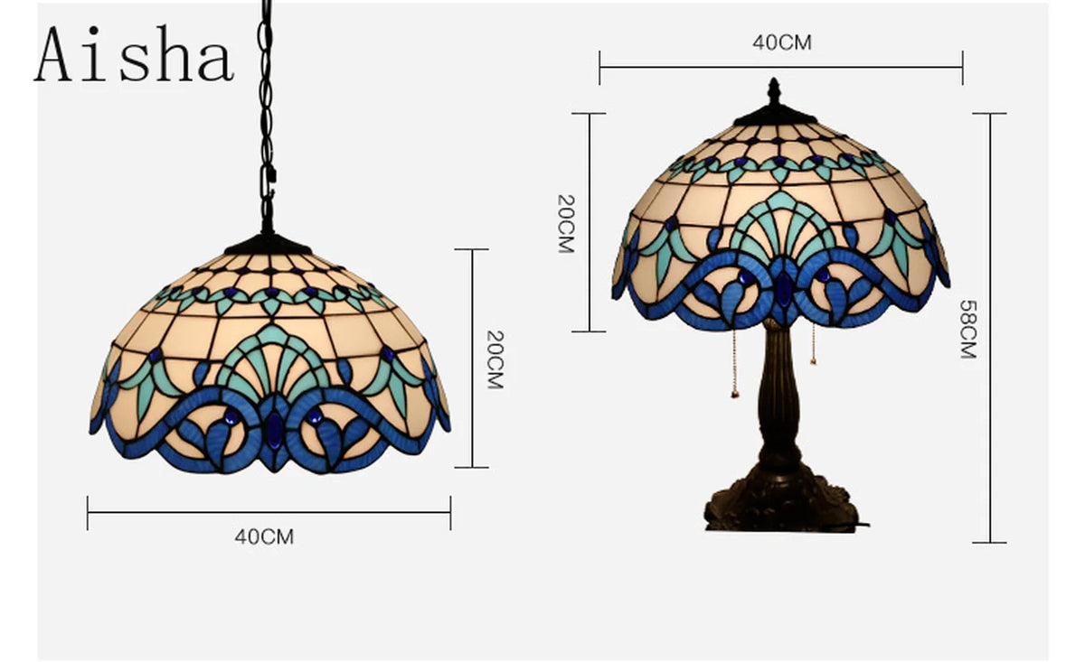 Handmade glass pendant light nordic style peacock home decor - vue 6 sur 14