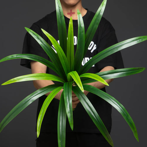 Large artificial orchid leaves plant for interior decoration - vue 4 sur 9