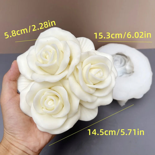 3d rose bouquet silicone mold for candle - vue 7 sur 18
