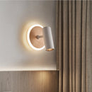 Swivel LED wall light with rotating spotlights wabi-sabi bedside ambiance