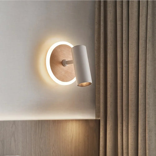 Swivel LED wall light with rotating spotlights wabi-sabi bedside ambiance - vue 2 sur 8