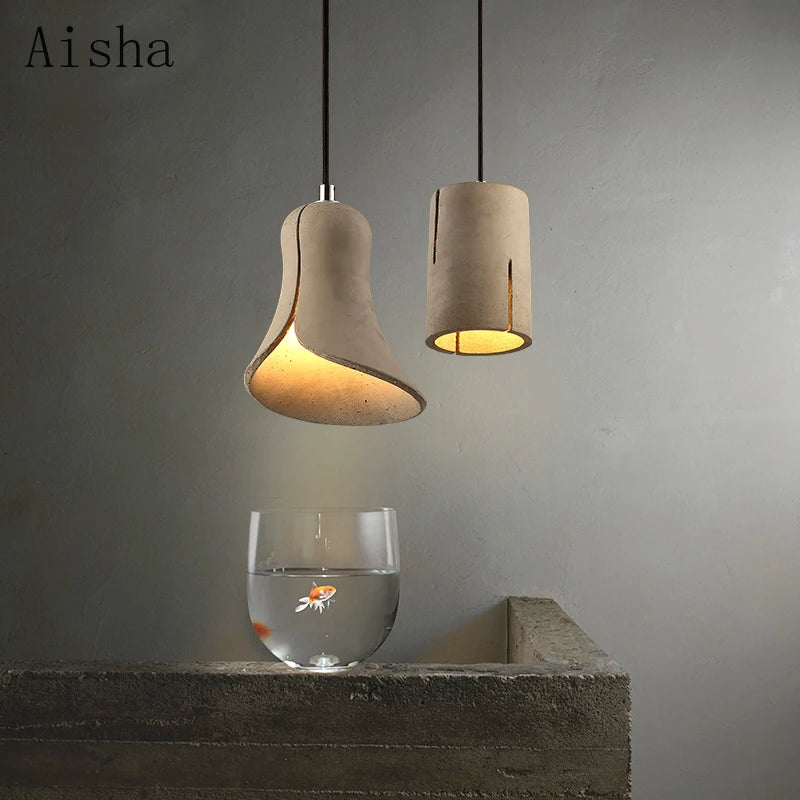 Retro industrial style cement pendant light for restaurant