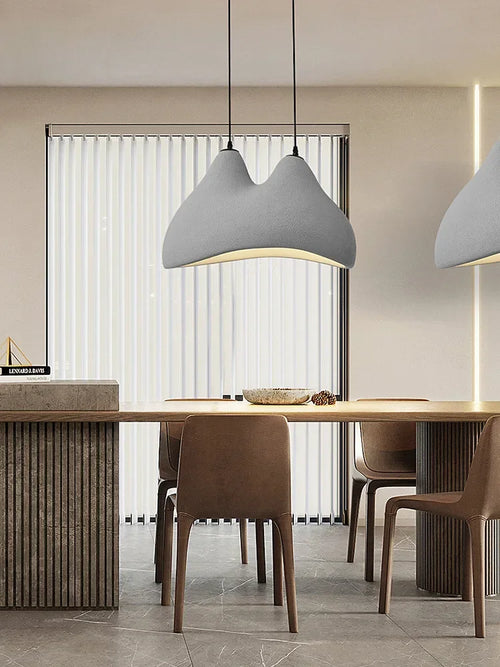 Minimalist creative LED chandelier wabi sabi nordic lighting - vue 4 sur 12