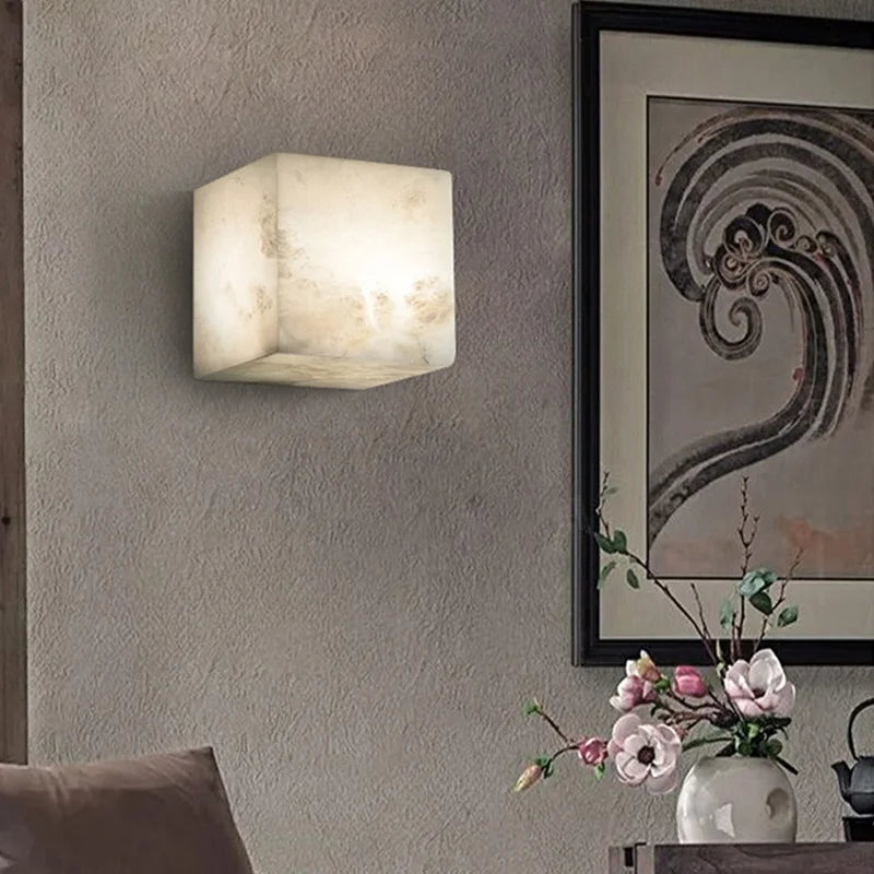 High-quality cubic marble wall light for modern interiors