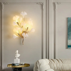 Romantic ceramic floral LED wall light for hotel