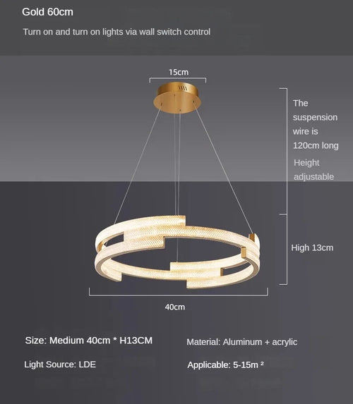 Elegant circular designer pendant light for modern interiors - vue 9 sur 12