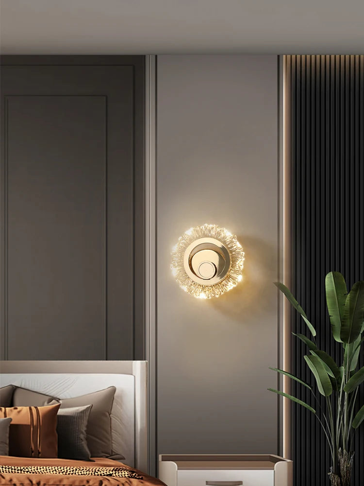 Modern minimalist sunflower LED wall light for indoor use