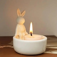 decorative ceramic bunny candle holder for Easter