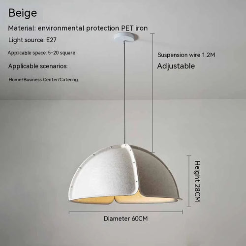 Nordic fabric circular art chandelier for interior designer - vue 5 sur 8