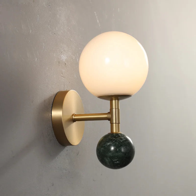 Modern Nordic copper and marble LED wall light luxury decoration