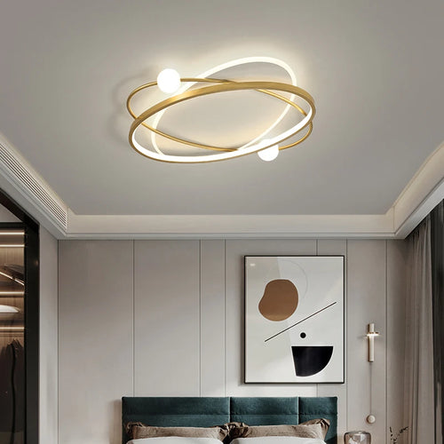 Modern LED ceiling light with remote control for interior decor - vue 7 sur 10