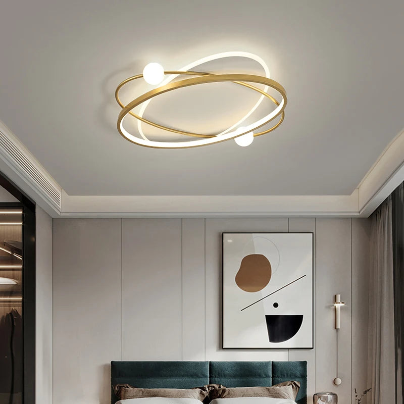 Modern LED ceiling light with remote control for interior decor - vue 6 sur 10