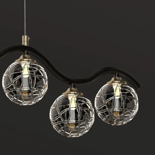 Modern glass and metal pendant light for interiors - vue 6 sur 10