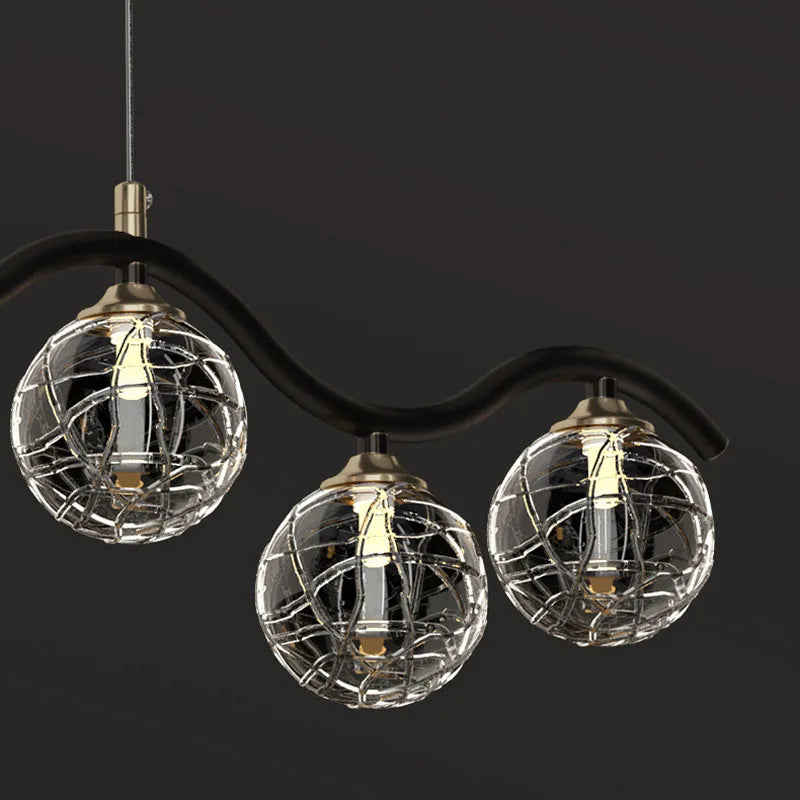 Modern glass and metal pendant light for interiors - vue 5 sur 10