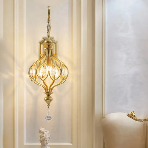 retro crystal pendant light for elegant interior decoration - vue 3 sur 7