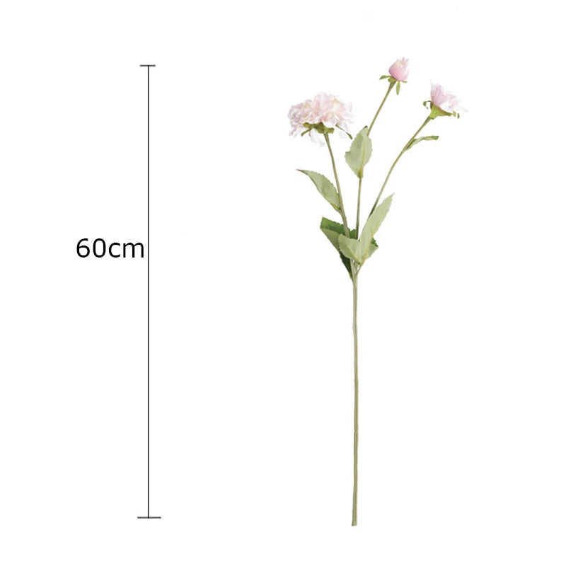Artificial Sweet Three-Headed Peony Flower, Wedding Decoration, Simulation Peony Flower, Living Room and Office Decoration - vue 5 sur 9