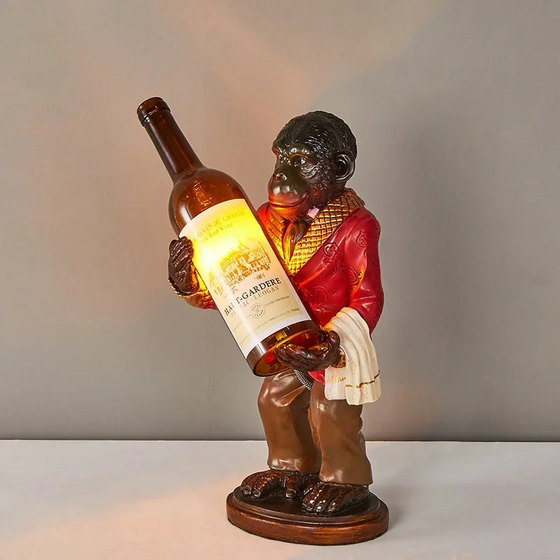 Retro resin monkey lamp for vintage and loft decor