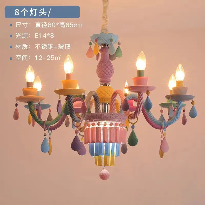 Kawaii crystal rainbow chandelier for children's bedroom decor - vue 10 sur 18