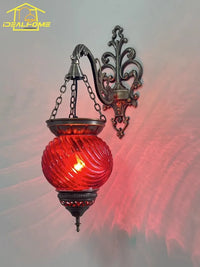 Ottoman design colourful glass wall light for café and restaurant